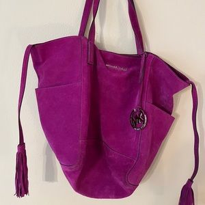 Suede pink/purple Michael Kors tote bag